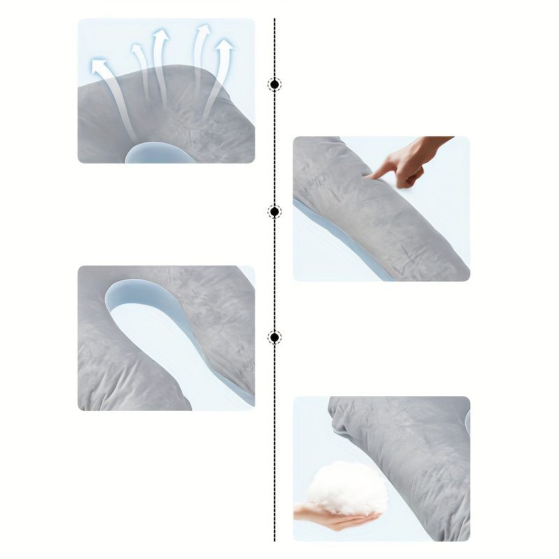 Pregnancy Pillow with Removable Crystal Velvet G-Shaped Lumbar Support for Side Sleeping - Image 6