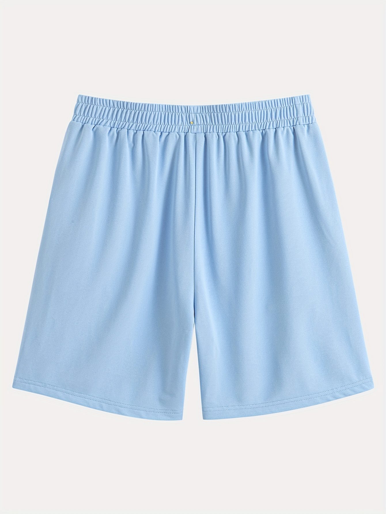 Men'S Casual Fashion Two-Piece Set Made of Soft And Skin-Friendly Solid Color Knitted Fabric, Featuring a Short-Sleeve Polo Shirt Paired with Shorts, Offering a Trendy, Elegant, And Minimalist Style - Image 3