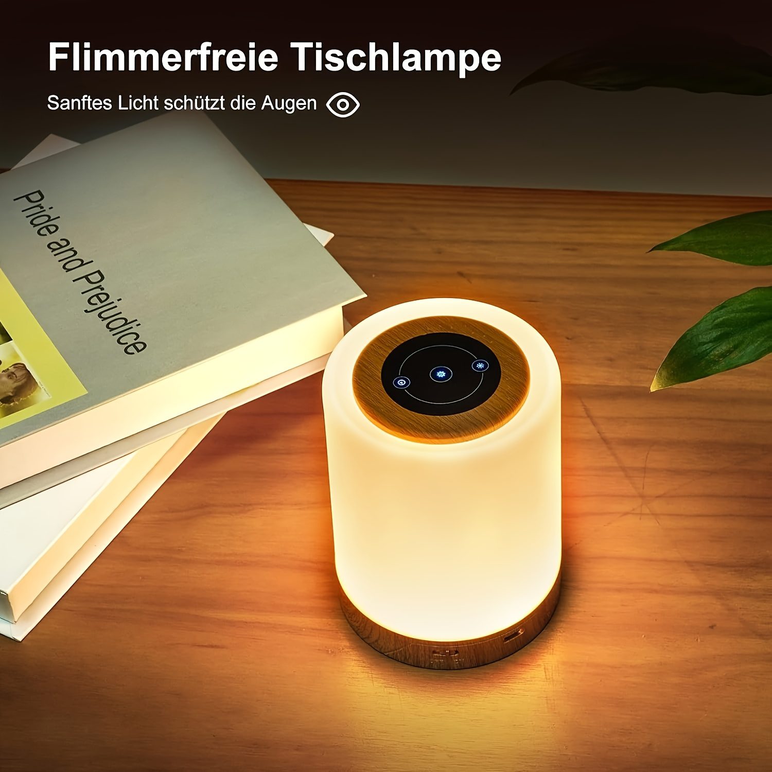 1pc/2pcs Bedside Lamp, Touch Night Lamp, Wood Grain Color Table Lamp, 3 Lighting Mode, 5 Brightness Level, RGB Ambient Lamp, Soft Light Reading Table Lamp, 1500mAh Battery, TPY-C Charging Use, Portable Lamp, Suitable for Bedroom, Living Room - Image 5