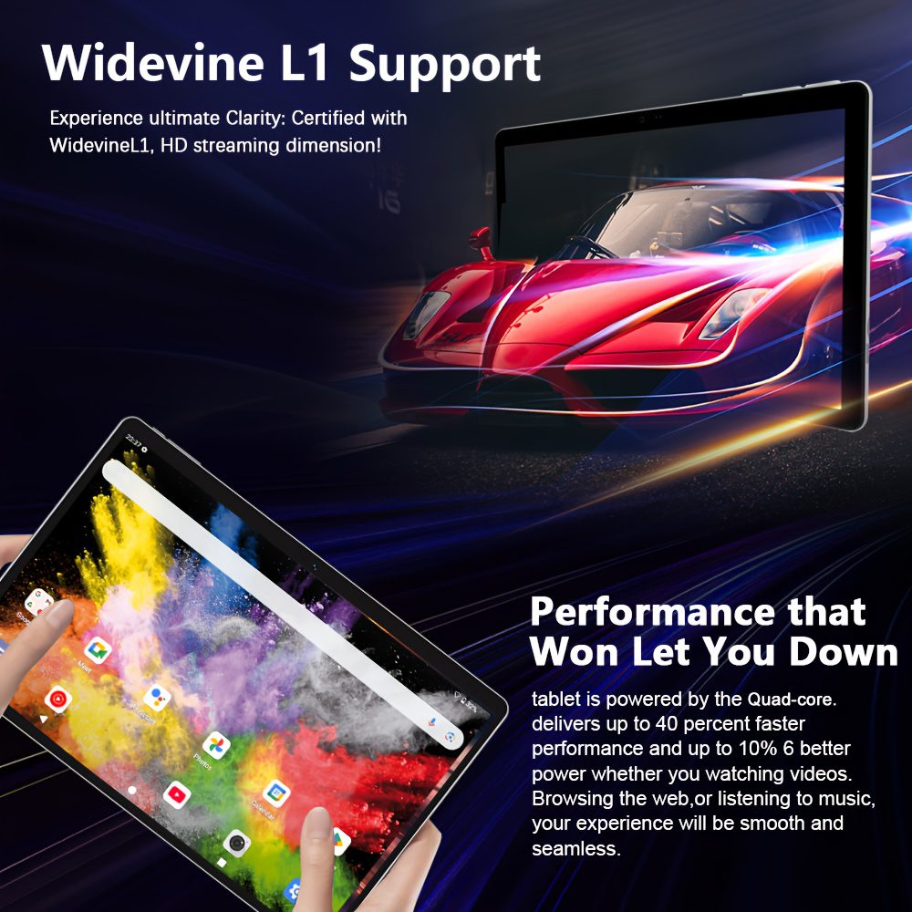 CRELANDER 2025 NEW Android Tablet with a 10.1 Inch IPS Touch Screen, 2-In-1 Design Including a Protective Case, Optional Keyboard, Mouse, And Stylus. It Features 12GB RAM (4GB + 8GB Expandable) And 128GB Storage, Supporting a 1TB TF Card, Tablet - Image 5