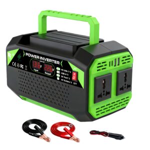 1000W/500W Portable Inverter DC 12V to AC 220V/230V Voltage Converter with LCD Display, Dual Universal Outlets, 2 USB Ports, 2 Type-C Ports, Suitable for Cars, Trucks, RVs, Home, Outdoor, and Emergency Use, Lightweight