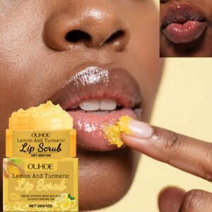 Turmeric Lemon Lip Scrub, Containing Turmeric Root, Lemon Fruit, and Aloe Vera Extracts. The Formula Has a Gentle, Lightweight, and Fine Texture. This Deep-hydrating, Mildly Moisturizing Lip Scrub Exfoliates and Softens Lips While Cleansing the Skin.