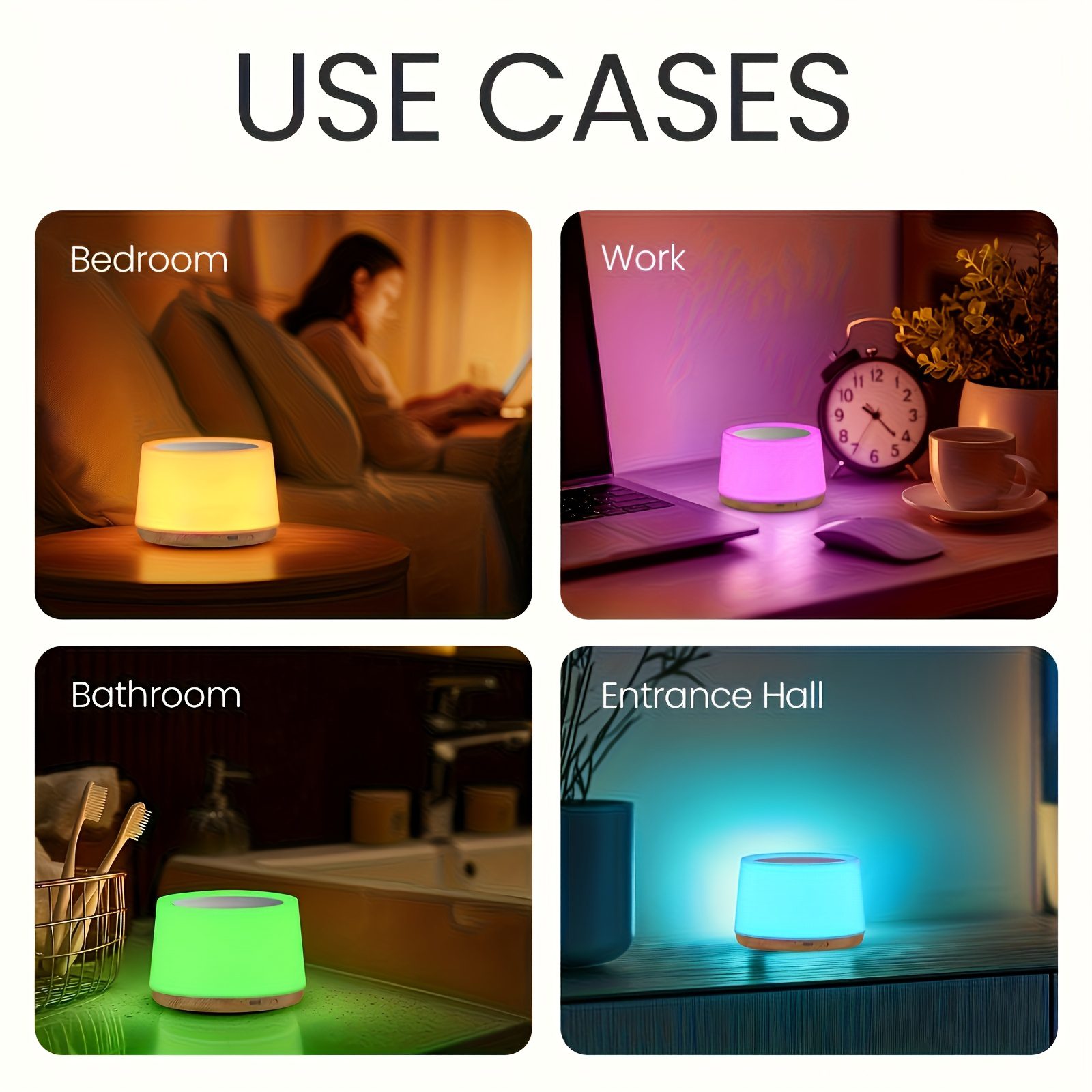 Lihangstar Touch-Sensitive Smart Lamp, a Brand New Touch Bedside Lamp, Night Light/Table Lamp, Adjustable Brightness And Color Night Light, USB Rechargeable/Suitable for Bedroom, Living Room, Parties, Desktop, Birthday Gift Ambient Light - Image 5
