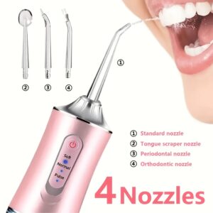 Portable USB- Oral Irrigator (Water Flosser) Suitable for Teeth & Gum Care - USB-Charged Dental Device with Water Flosser, Portable Oral for Travel & Home Use, Compatible for & (No Complex Setup) , ip67