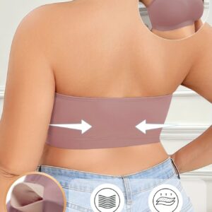 Plus Size Women's Comfortable Bra with Removable Chest Pads - Soft Stretchy Solid Color Round Neck, Side Opening Design & No Underwire, Machine Washable for Everyday & Special Occasions (Casual to Formal Wear)