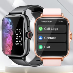 Smart Watch, 4.65cm Full Touch Screen Display with Message, Answer Make Call Smartwatch, Sports Pedometer, Information Alerts, for Iphone/Android Phones, Smartbands Fitness Watch for Women/Men Friend Gift, Birthday Gift