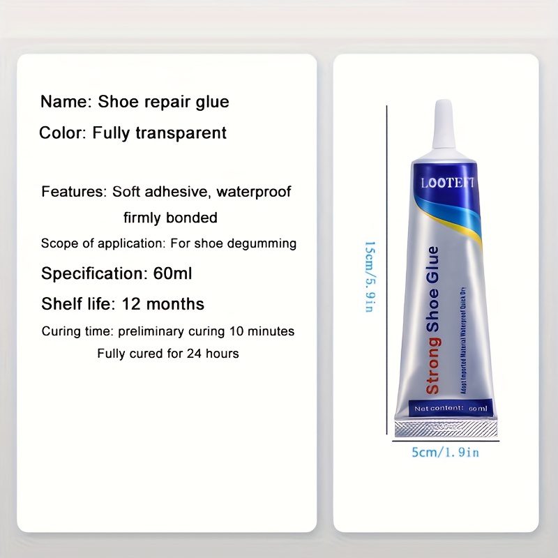 1pc 60ml Strong Shoe Repair Glue - Transparent Flexible Adhesive for Plastic Materials, Quick-Drying Shoe Fix Solution in Tube, Shoe Glue - Image 2