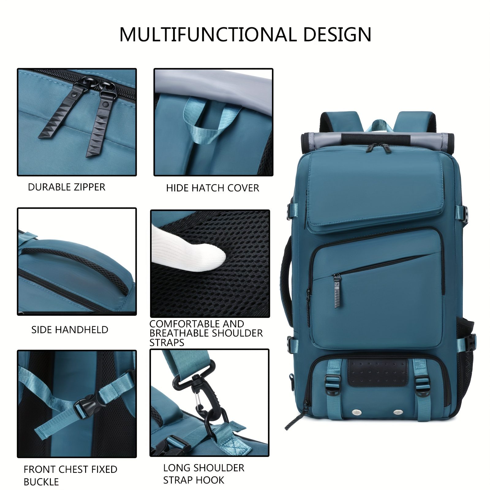 Men'S 39.62cm Laptop Backpack with Airline-Approved TSA Lockable Zipper Closure, 39.62cm Laptop Compartment & 39.62cm Tablet Sleeve - Heavy-Duty Travel Backpack with Padded, Adjustable Shoulder Straps, Shoe Storage & Luggage Strap - Ideal For Business - Image 8