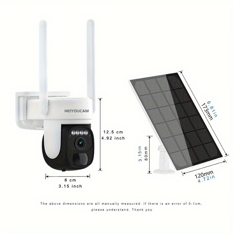Solar Security Cameras Wireless Outdoor, Pan Tilt 360° View Battery Powered 2-Way Talk Outdoor Camera Wireless PTZ WiFi Surveillance Cam Cloud/SD Storage Color Night Vision Spotlight/Siren/Motion Detection/Color Night Vision/ Solar Powered Security Camera Wireless/Rechargeable Battery,2-Way Speak,SD /Cloud - Image 9