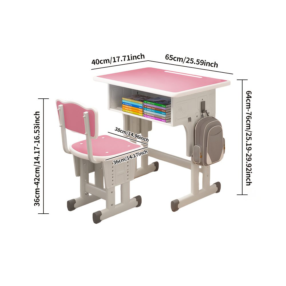 Set of 2 Adjustable Desks And Chairs for Middle School Students, Suitable for Home Use, Ideal for Study And Writing - Image 5