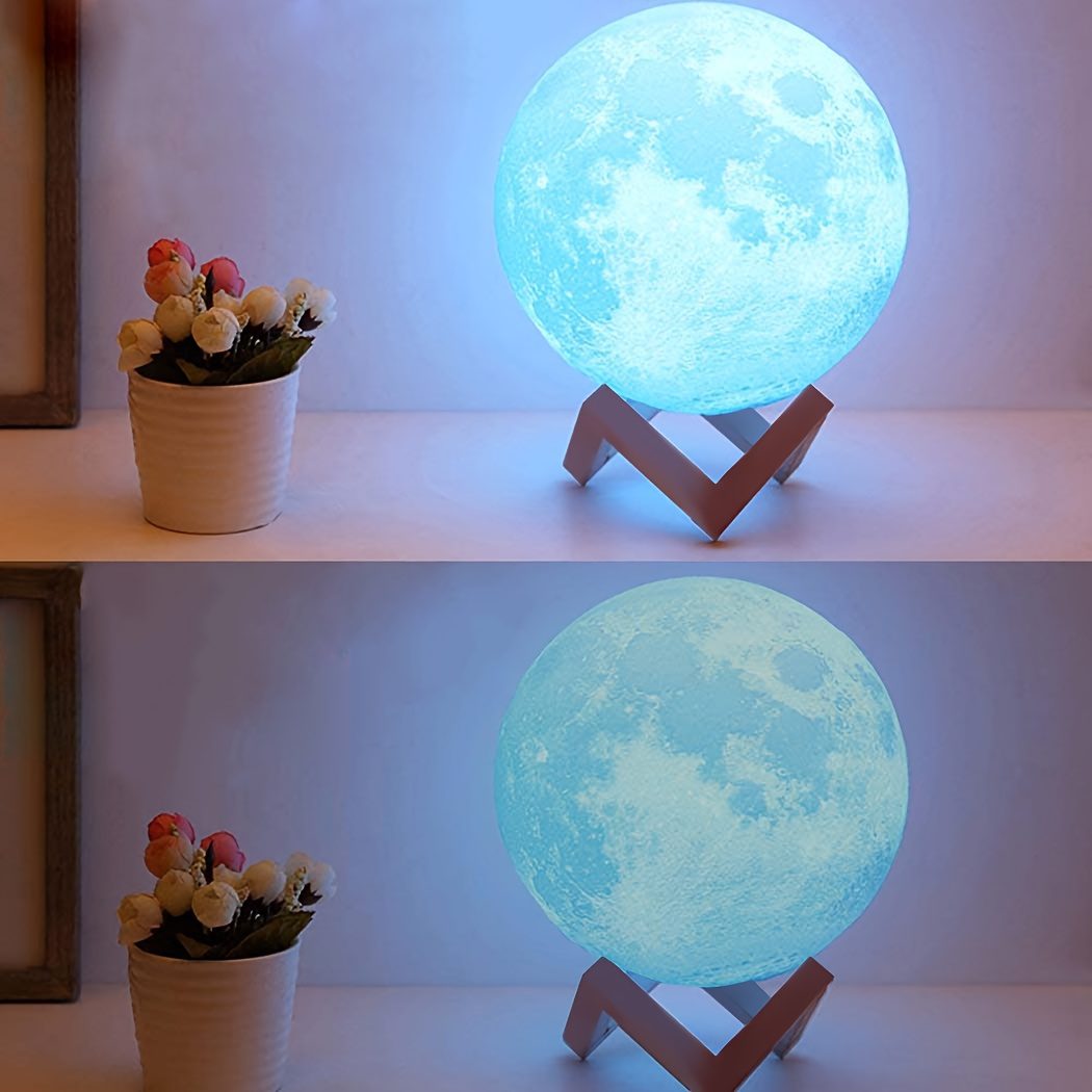 PINOCO Smart RGB 128-Color Moon Lamp with Remote & Touch Control, -Free Color/Brightness Adjustment, - Night Light Suitable for Bedside, Desk Decor, Birthday & Anniversary Gifts - Modern Crescent Light Bulb - Image 6