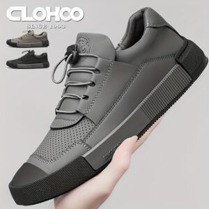 CLOHOO Brand Men'S Shoes with Rubber Soles, Stylish Sports Casual Shoes, Street-Style Skate Shoes, Popular New Breathable Soft-Soled Comfortable Men'S Shoes, Youth British Style Men'S Footwear