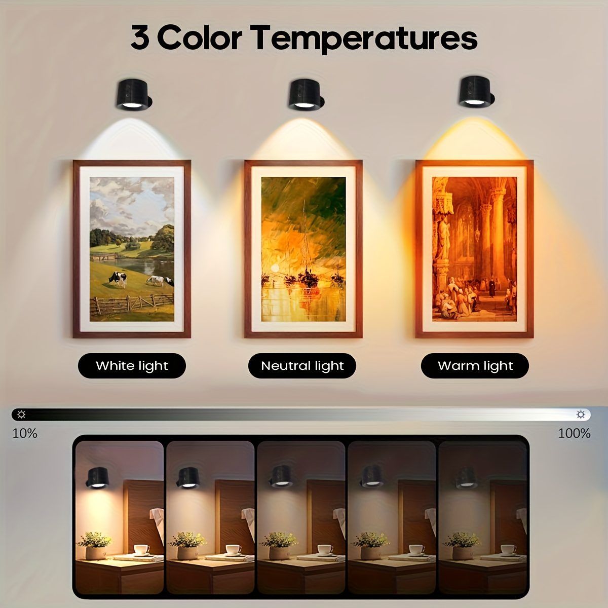 Two Smart Wall Lamps Featuring Three Control Options (Touch, Remote, Daylight Sensor), Rechargeable with a 1200Mah Battery, Adjustable Brightness, Easy Installation, Three Lighting Modes (White, Warm, And a Combination of Both) - Image 6