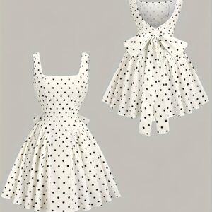 Spring/Summer New Polka Dot Backless Dress
