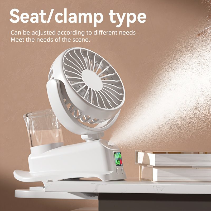 This Is a 2-In-1 Fan And Humidifier, Featuring 4 Adjustable Wind Speeds And 2 Humidity Levels, Designed As a Portable Desktop Fan. It Operates Silently at 360° - Image 4