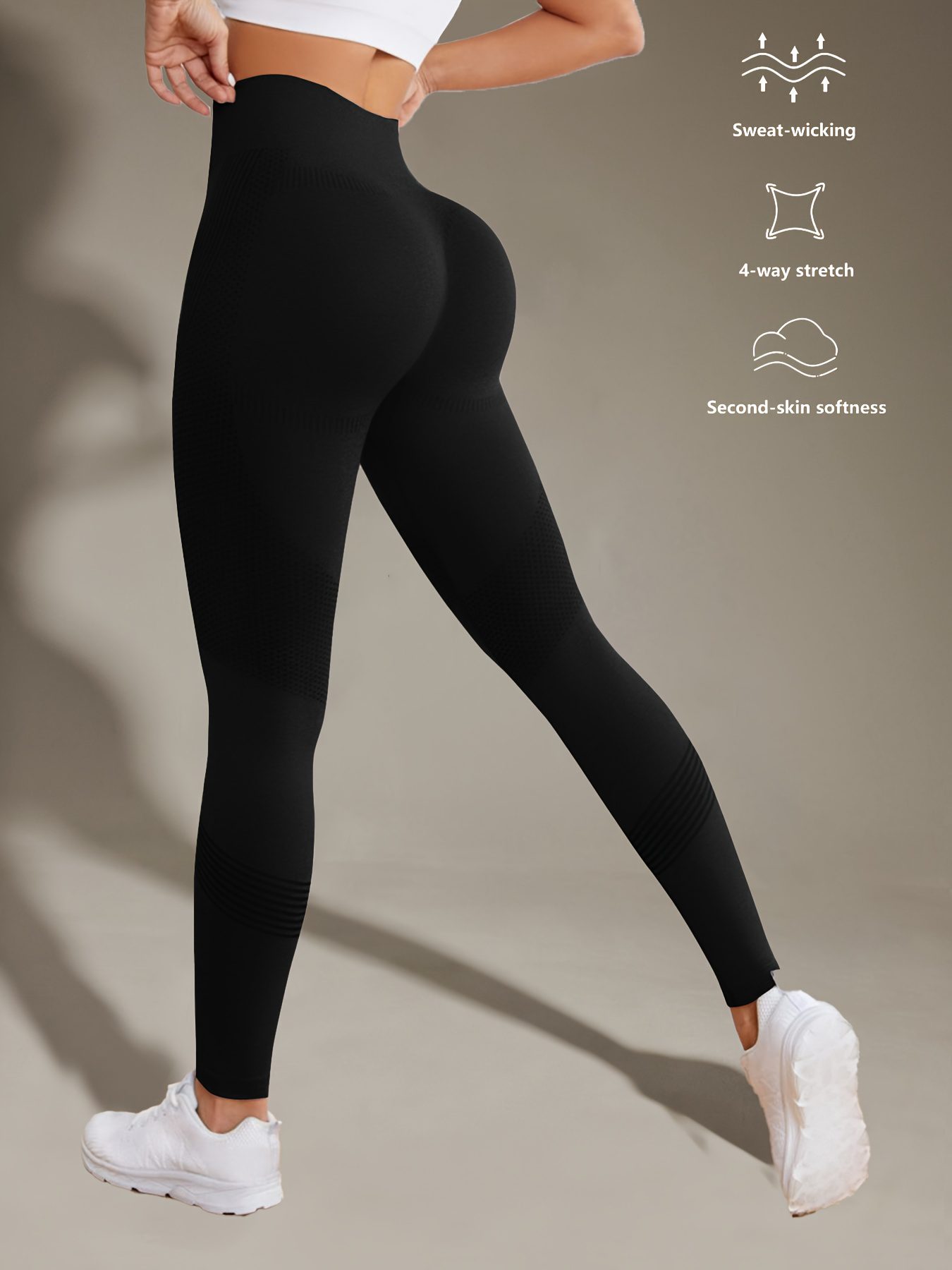 High Stretch Comfortable Quick Drying Sports Leggings, High Waist Seamless Yoga Pants, Women's Activewear - Image 7