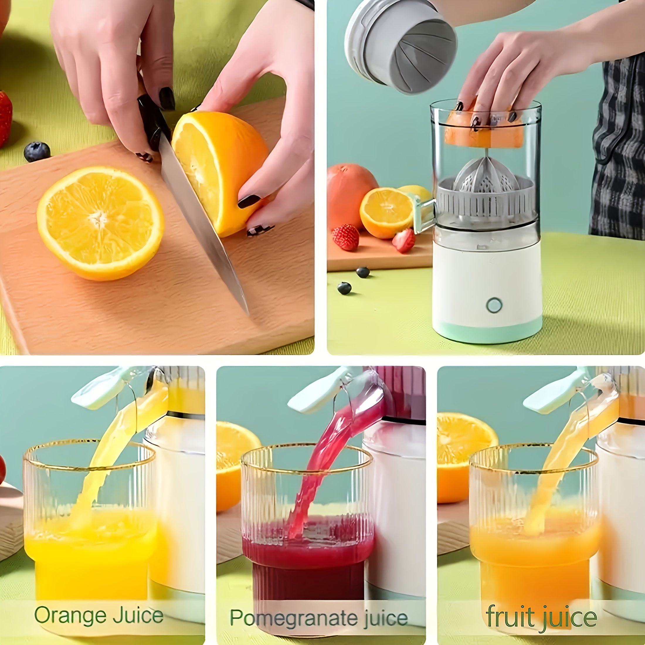 One Wireless Electric Juicer, 13.53 Ounces - Rechargeable Via USB, Featuring a Lithium Battery, Easy Push-Button Operation, Removable Cup, And Automatic Juice Separation - Ideal for Fresh Juice, a Holiday Present, Made from Food-Grade ABS Material - Image 5