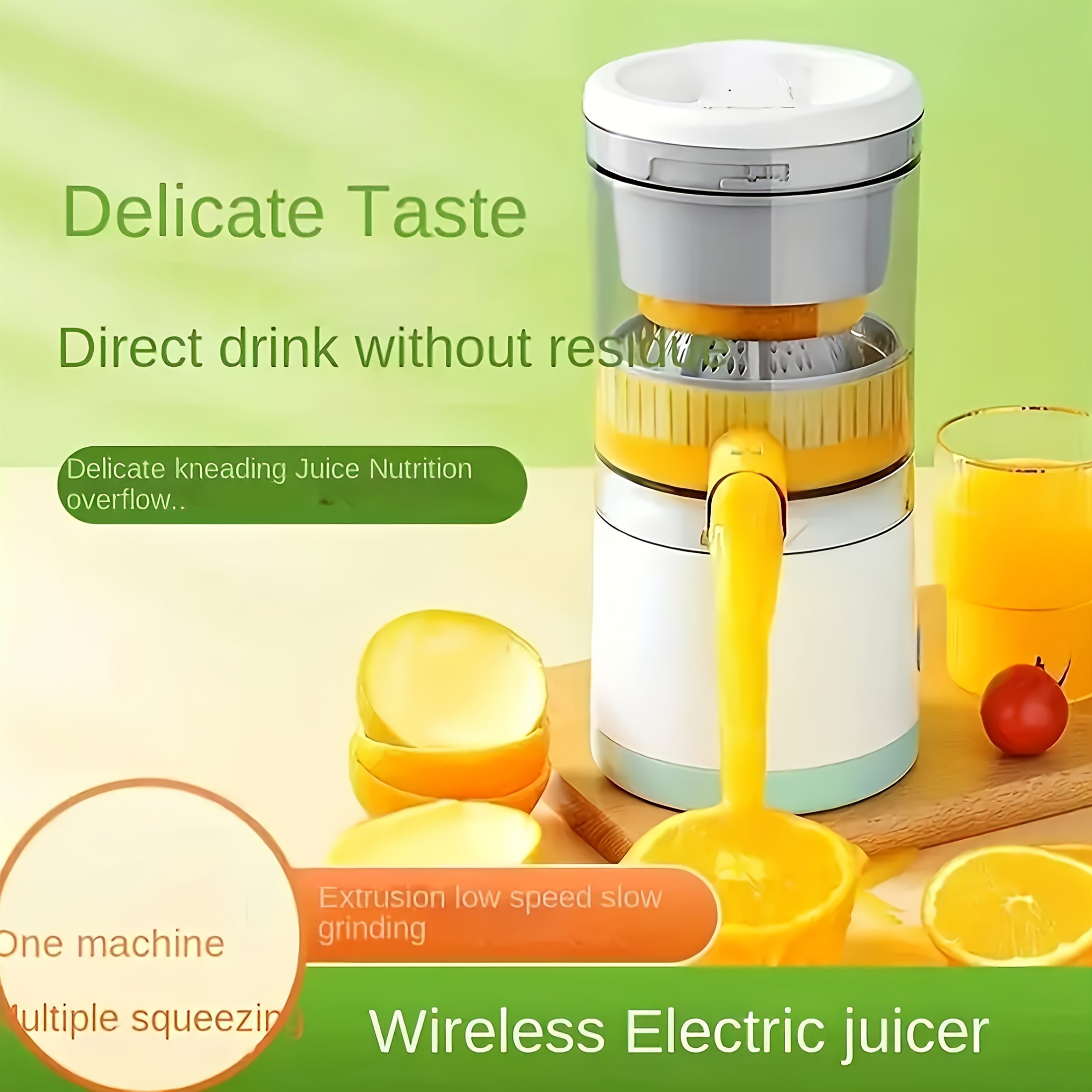 One Wireless Electric Juicer, 13.53 Ounces - Rechargeable Via USB, Featuring a Lithium Battery, Easy Push-Button Operation, Removable Cup, And Automatic Juice Separation - Ideal for Fresh Juice, a Holiday Present, Made from Food-Grade ABS Material - Image 6