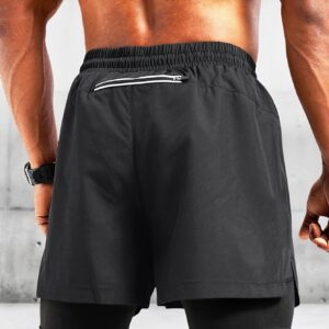Men'S Drawstring Athletic Shorts with Zipper Pockets at The Back