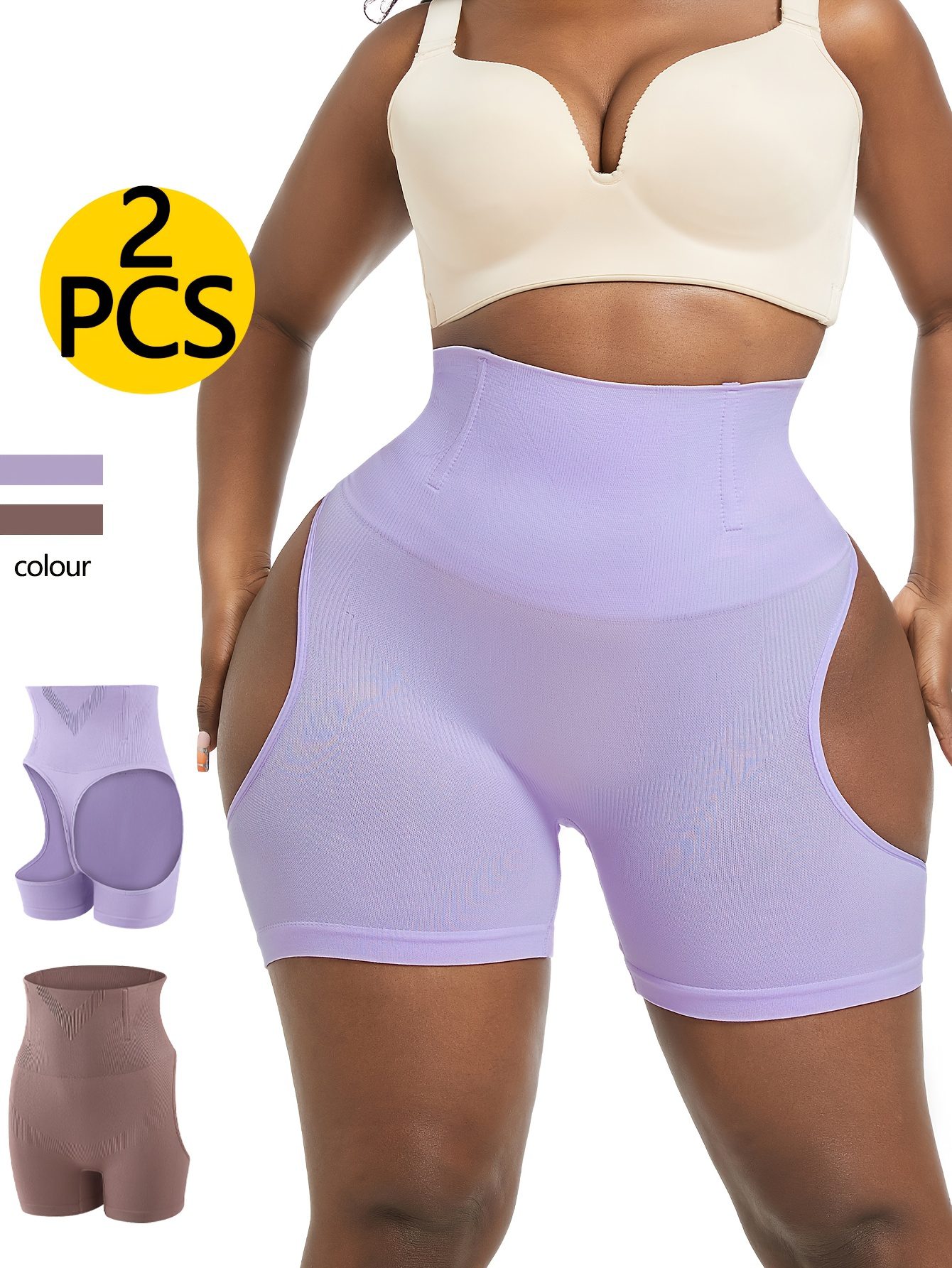 Two piece set of hip lifting pants with a feminine feel, revealing buttocks and lifting hips, shaping the body with a large waist and waist cinching, and shaping the abdomen - Image 6