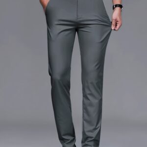Men's Professional Business Trousers, Stretch, Wrinkle-resistant and Iron-free, Formal & Casual Loose Straight-leg Suit Pants, Versatile for Office Workers, Ideal Gift for Work Wear