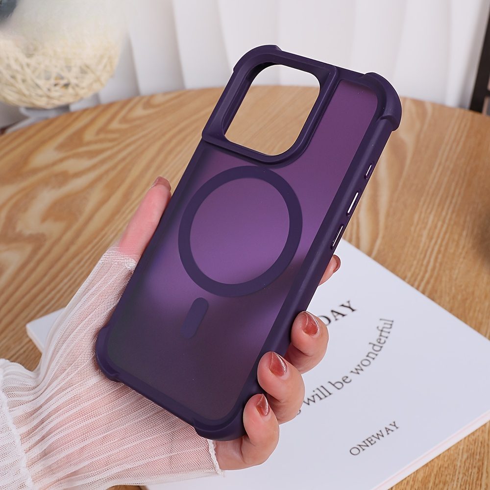 Phone Case: Luxury Matte Clear Four-Corner Skin-Feel Magnetic Phone Case for iPhone 16 15 14 13 12 11 Pro Max Plus Soft Back Cover - Image 6