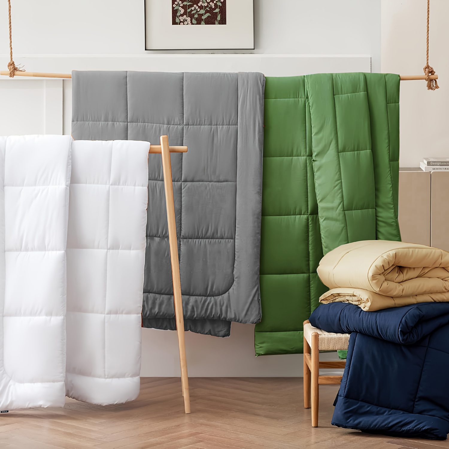 1pc Comforter Insert Quilted Comforters All Season Down Alternative Easy Care Bedding - Image 2