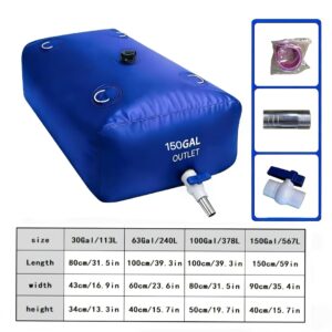 Water Storage Bladder W/Water Level Indicator, Large Capacity Foldable Water Storage Containers, Portable Emergency Water Tank Water Bag for RVs, Fire Prevention, Irrigation Water Bladder Tank, Fire Prevention, Drought Resistance