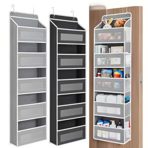 5-Tier Hanging Storage Rack for Behind Doors - Supports Up to 19.96Kg, Sturdy And Durable, No Drilling Required, Anti-Tip Design, Versatile Plastic Storage Box, Ideal for Bedrooms, Bathrooms, Kids' Rooms, Closets, And Kitchens