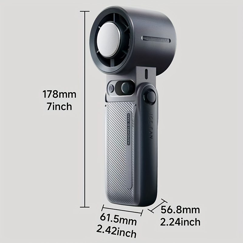 Portable electric fan, rechargeable handheld fan, 6000mAh, with ice pack, 199 speed handheld turbo fan, with digital display screen - quiet, suitable for outdoor, family, and outdoor travel. - Image 4