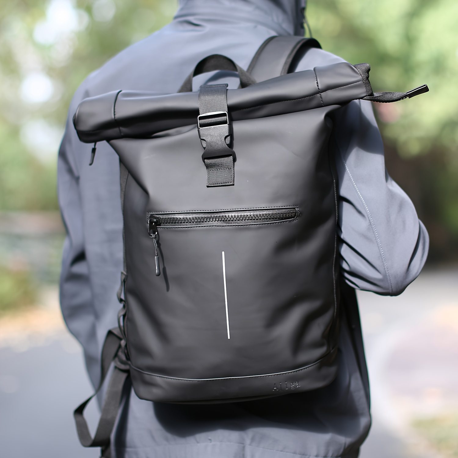 Ajiga Lightweight High Quality Travel Backpack for 43.18cm Laptop - Anti-Theft Zipper, Adjustable Shoulder Straps, Foldable Daypack for Men & Women, Black, Casual Backpack | Foldable Backpack | Adjustable Straps - Image 8