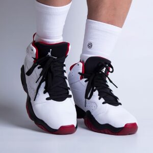 Jordan Lift Off Mid Men'S Basketball Shoes - Retro Aj6-Inspired Design with Synthetic Upper, Zoom Air Cushioning And Durable Traction Outsole in White/Black/Red