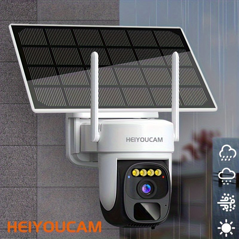 Solar Security Cameras Wireless Outdoor, Pan Tilt 360° View Battery Powered 2-Way Talk Outdoor Camera Wireless PTZ WiFi Surveillance Cam Cloud/SD Storage Color Night Vision Spotlight/Siren/Motion Detection/Color Night Vision/ Solar Powered Security Camera Wireless/Rechargeable Battery,2-Way Speak,SD /Cloud