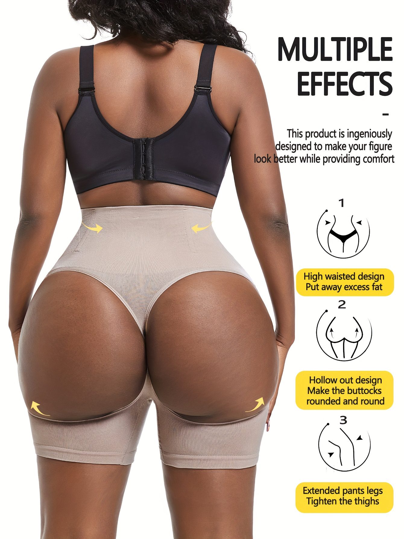 Two piece set of hip lifting pants with a feminine feel, revealing buttocks and lifting hips, shaping the body with a large waist and waist cinching, and shaping the abdomen - Image 9