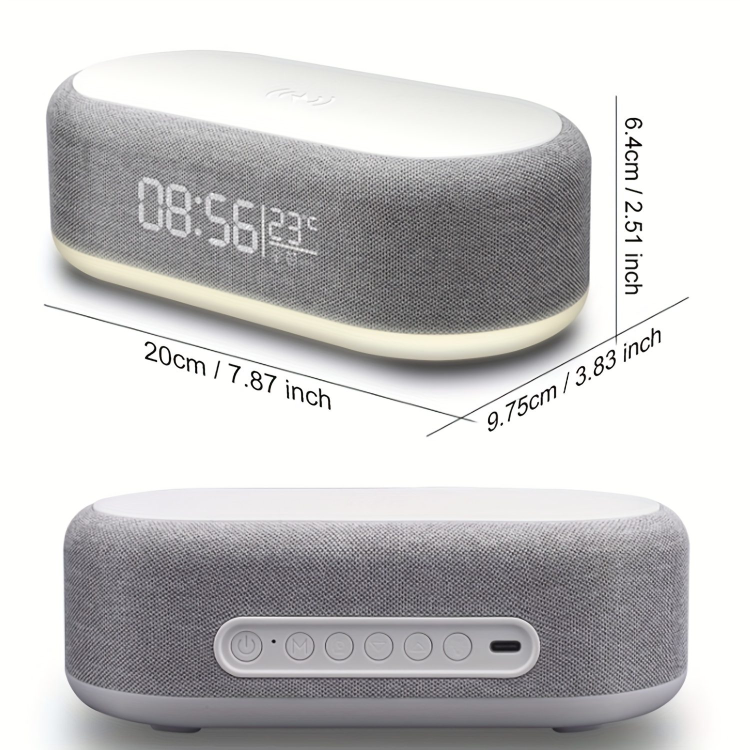 Wireless Charger, Adjustable Night Light, Time Temperature Display, Alarm Clock for Bedroom Desk, Charging Dock Station for Iphone 16 15 14 13 12 11 Pro Max/Mini/Plus/Xr/X/8 Airpods 2/ 3/ 4/ Pro/ Pro 2, for Samsung S25/S24/S23/S22/S21/S20/S10 - Image 2