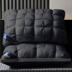 2pcs Luxury 5-Star Hotel Ergonomic Pillows - Neck Support & Deep Sleep, Hypoallergenic Polyester, All Seasons Bedding for RV, Home & Bedroom, 48.26x73.66 cm