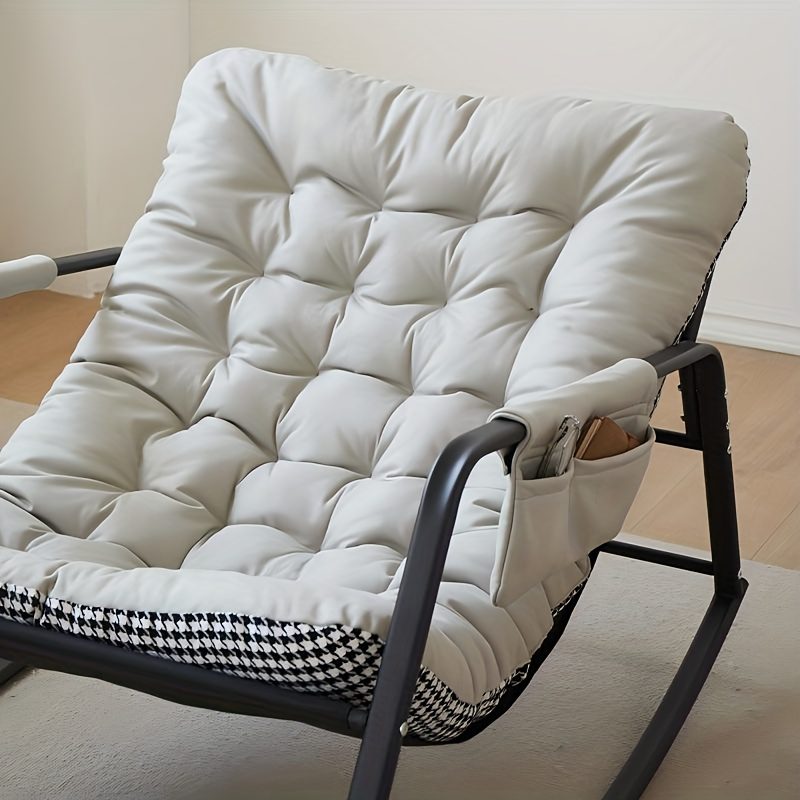 1pc - Modern Living Room Bedroom Rocking Chair | Indoor Double Sofa Lounger with Cushion, Garden Recliner with Armrests, Multi-Functional Zero Gravity Chair for Bedroom, Study, Reading Corner, Bay Window Area, Ergonomic Chair with Soft Cushion and M - Image 14