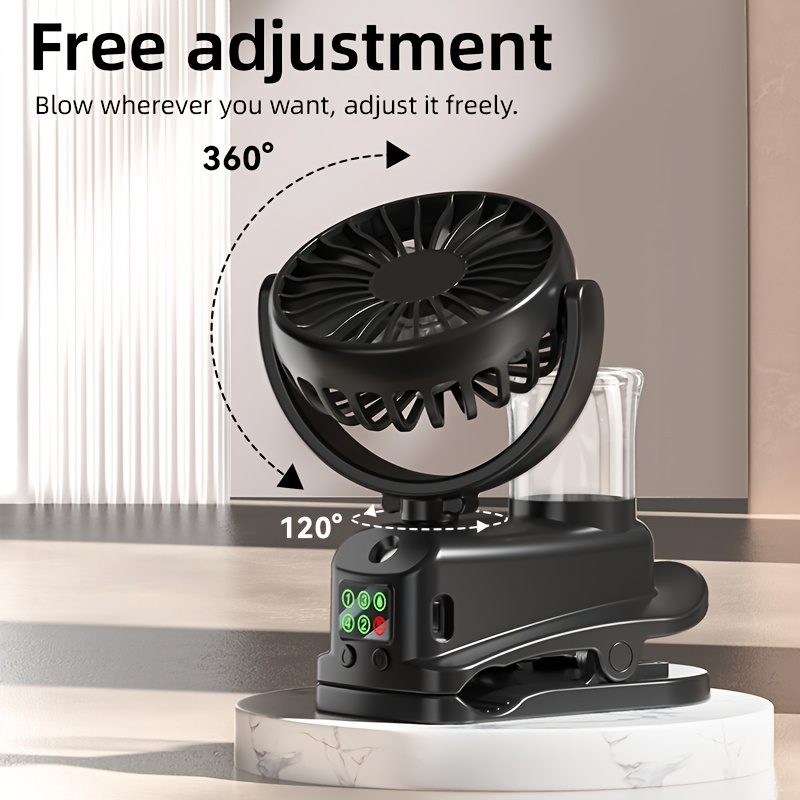 This Is a 2-In-1 Fan And Humidifier, Featuring 4 Adjustable Wind Speeds And 2 Humidity Levels, Designed As a Portable Desktop Fan. It Operates Silently at 360° - Image 10
