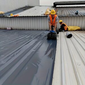 100.08 X 533.4 cm, 1 Roll of Large Industrial Waterproof Roof Tape - Blue/Silvery/Gray/Metal Roof Waterproof Material for Metal Surfaces, Iron Plates, and Roofs - Prevents Water Leakage, Metal Roof Protection, Flexible Material