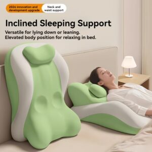 Set of Bed Wedge Pillow And Adjustable Headrest. Ergonomically Designed Incline Cushion for Comfortable Elevated Sleep. Versatile Backrest System for Sitting Up, Reading in Bed, Supporting Stomach Lying, And Elevating Legs