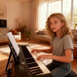 Popular Choice: 61-Key Multifunctional Electronic Piano, with 6 Preset Demo Songs, 16 Tones, 10 Rhythms, 8 Percussion Instruments, 2 Learning Functions, Sound Effect Control, Recording, Programming, Chords, Insert, Volume, Tempo, Digital Display