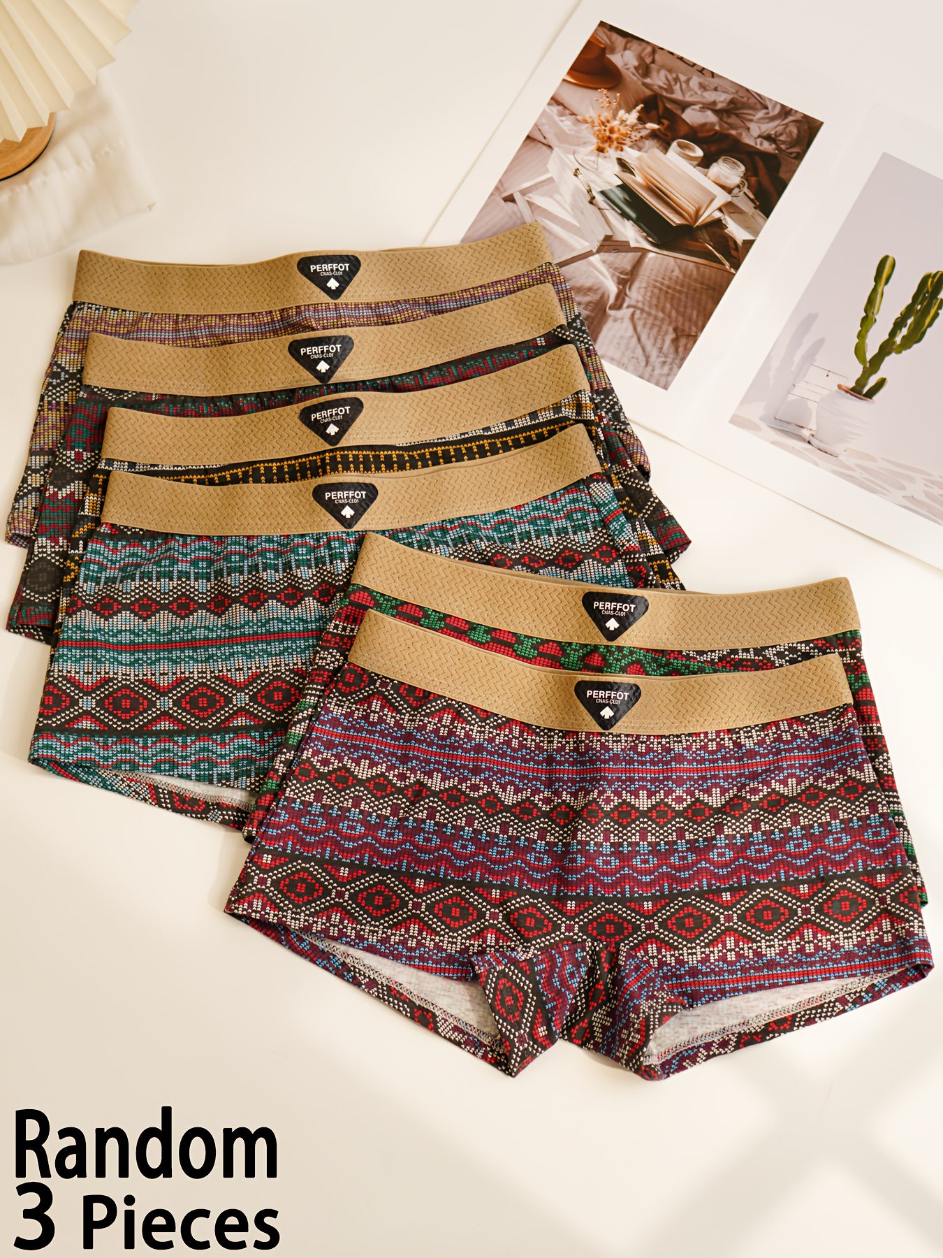 A Set of Three Women'S Boyshort Panties, Featuring a Soft And Comfortable Mid-Rise Design. These Breathable Underwear Come in a Variety of Colors, Ensuring a Comfortable Fit for Both Daily Wear And Special Events - Image 4