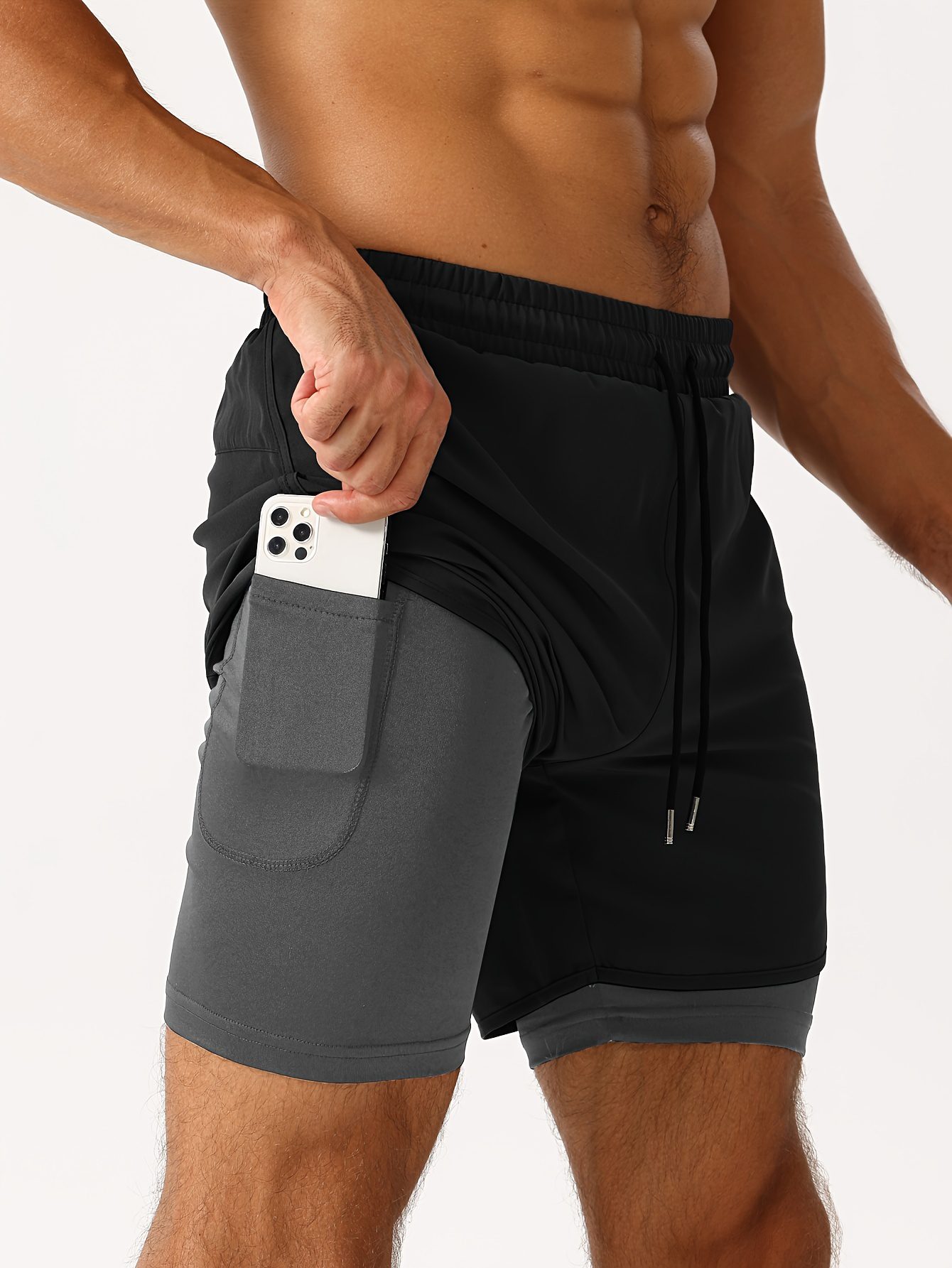 Men'S 2-In-1 Running And Fitness Shorts with a Zippered Back Pocket - Image 8