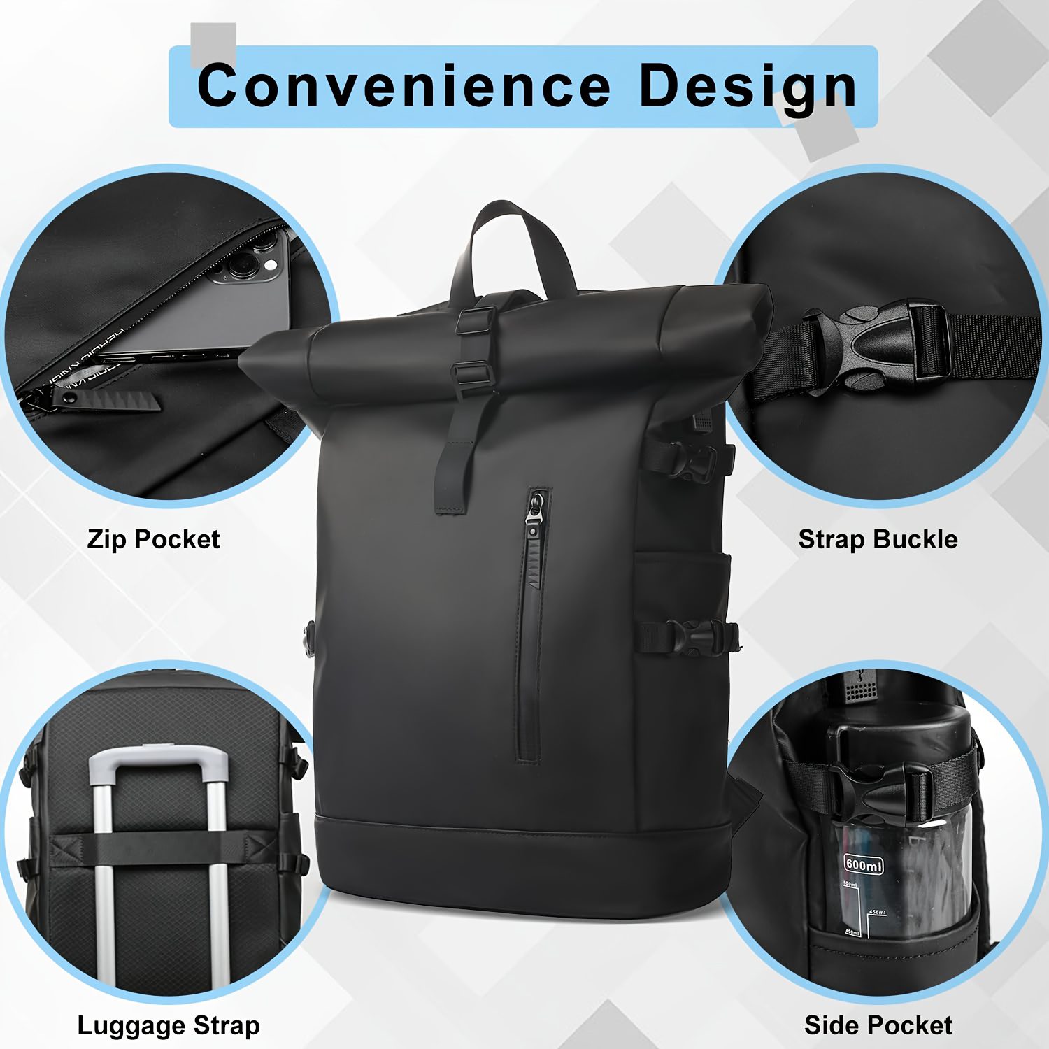 Casual Backpack Fashion Men'S Business Backpack Laptop Large Capacity Student Backpack Travel Casual Oxford Cloth Backpack Suitable for Commuting Outdoor Travel Women'S Minimalist Style Storage Bag - Image 10