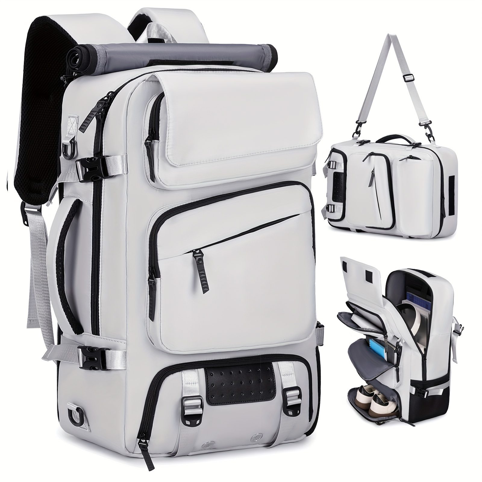 Travel Backpack for Men and Women, Large Capacity Carry-On Bag with Shoe Compartment, Airline Approved 17.3-Inch Laptop Backpack, Business Gym Weekend Pack, Single Shoulder or Double Shoulder, Travel Backpack for Men, Backpack for Men, Backpack for Women, Travel Backpack for Women