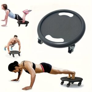 1pc Multi-Function Silent Sliding Disc Abdominal Core Workout Board with Wheels & Handles | Full-Body Muscle Training Equipment, Durable PP & Stainless Steel Construction, Home Gym Accessory