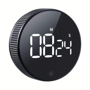 Magnetic Digital Kitchen Timer with LED Display & Alarm - Battery-Powered Stopwatch, 9999 Minutes, Portable for Cooking, Study, Shower, Home & Office Use, Timer Kitchen, Textured Grip Base
