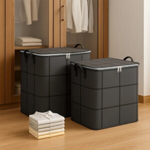 Large Capacity Storage Bag with Inner Pockets, Suitable for Quilts, Sheets, Clothes, And Underwear - Portable, Lightweight, Featuring Zippers And Handles for Easy Transport, Can Also Be Used As a Laundry Basket, Under-Bed Storage