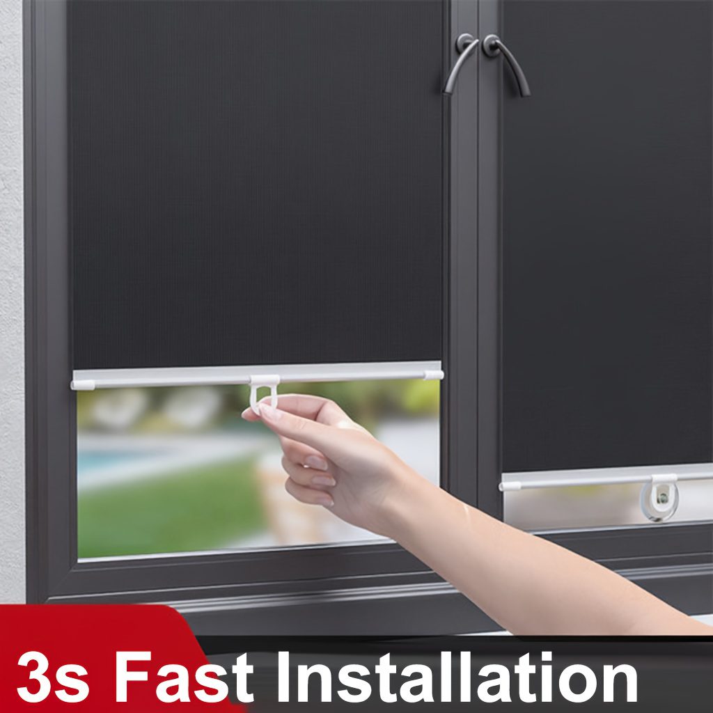 2pcs No-Drill Retractable Blackout Curtains, UV Protection Thermal Insulation Window Shades for Office Balcony Kitchen Use, Privacy and Cooling Decorative Home Accessories - Image 10