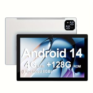 10.1 Inch Tablet Android 14 OS Tablet, 128GB ROM 4GB RAM (Expanded 8GB) RAM, Dual Camera, Octa-Core Processor, 1280 X 800 IPS High-Definition Display Screen, Tab, 5G Wi-Fi 6, Google, Pad, Hardware Shell Tablet, Tablet, Tablet, Pad